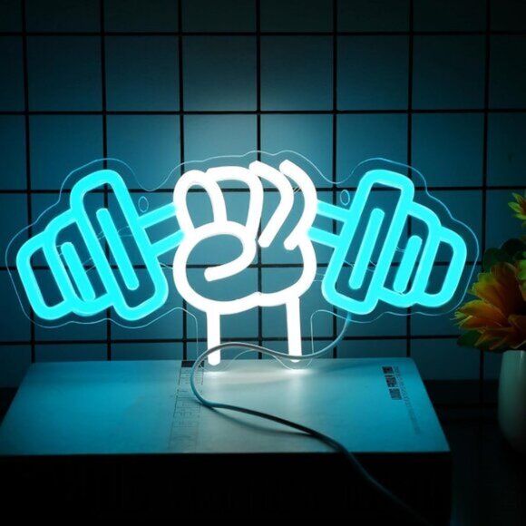 Amazon.com : Dumbbell Neon Sign 26 inches Dimmable Business  New Dumbbell Neon Sign for Home Decor, LED Gym & Bedroom Wall Art, Gift Idea